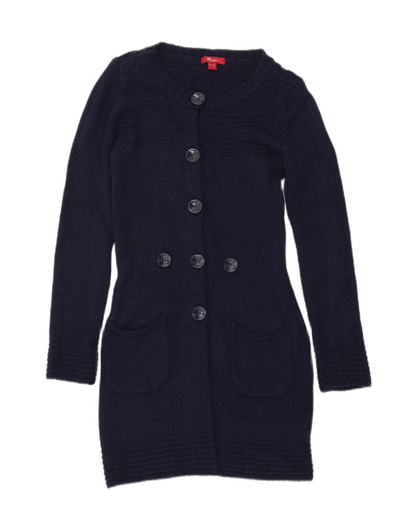 MONSOON Pull cardigan long pour femme UK 8 Small Bleu marine Acrylique