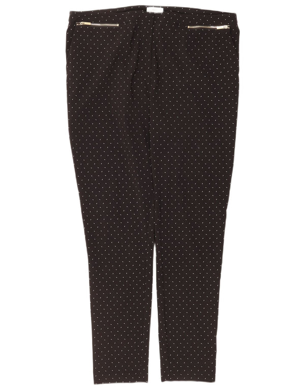 M&Co Pantalon décontracté skinny pour femme UK 18 XL W38 L28 Viscose à pois noir