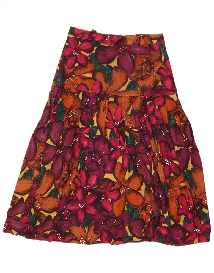jupe trapèze femme vintage IT 42 Medium W26 Floral multicolore
