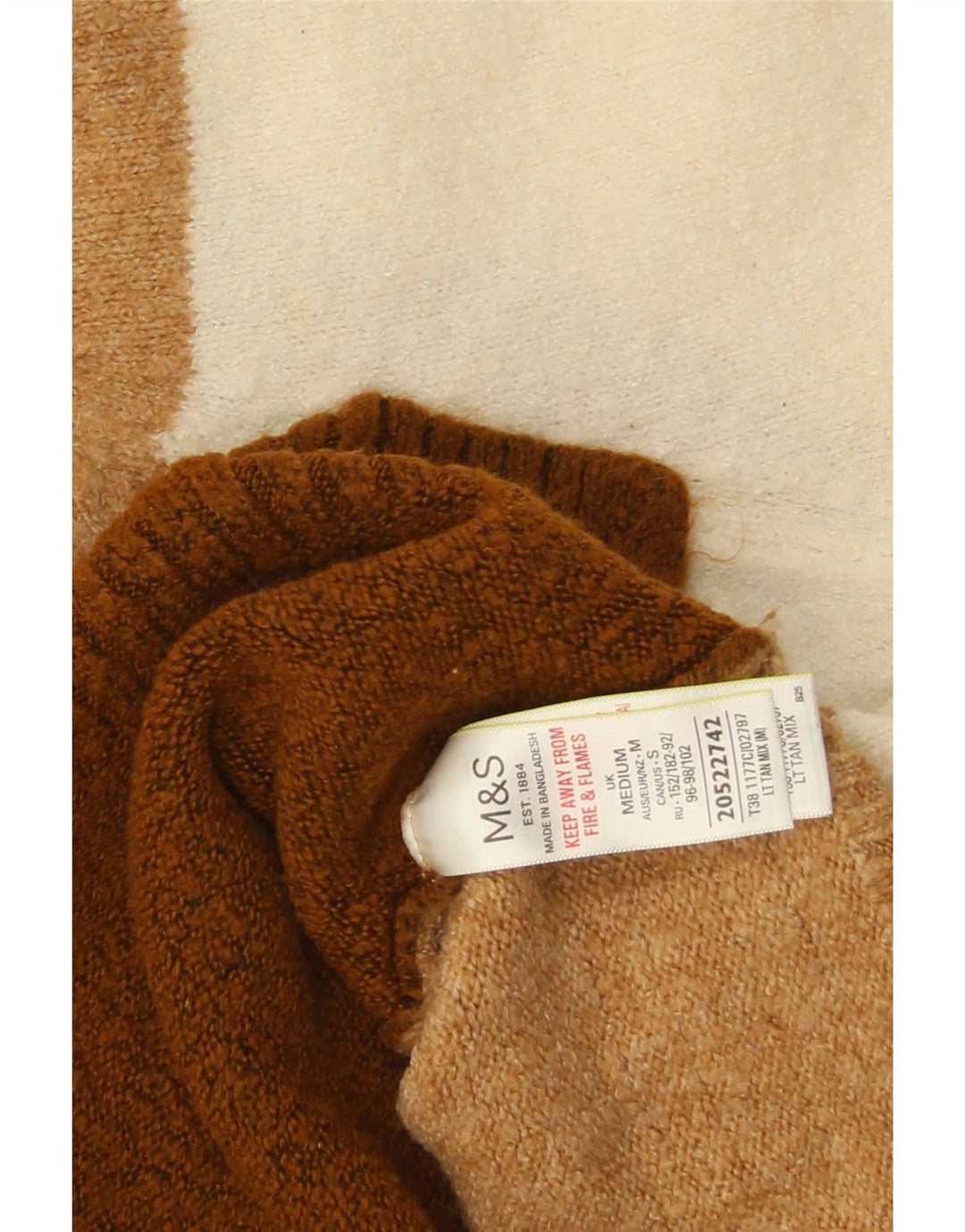 Marks & Spencer Pull à col rond pour femme UK 12 Marron moyen