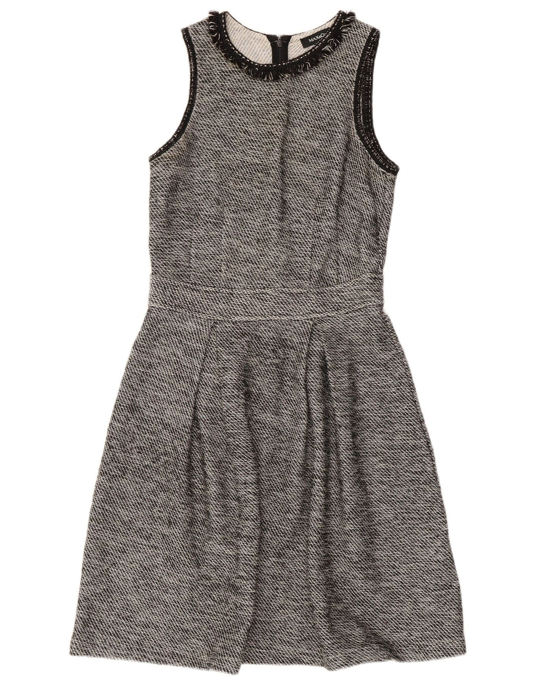 MAX & CO. Robe trapèze sans manches pour femme UK 8 Small Noir Coton