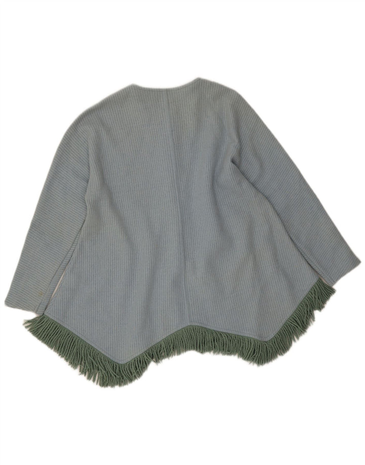 Roccobarocco Cardigan asymétrique graphique pour femme IT 46 Large Bleu