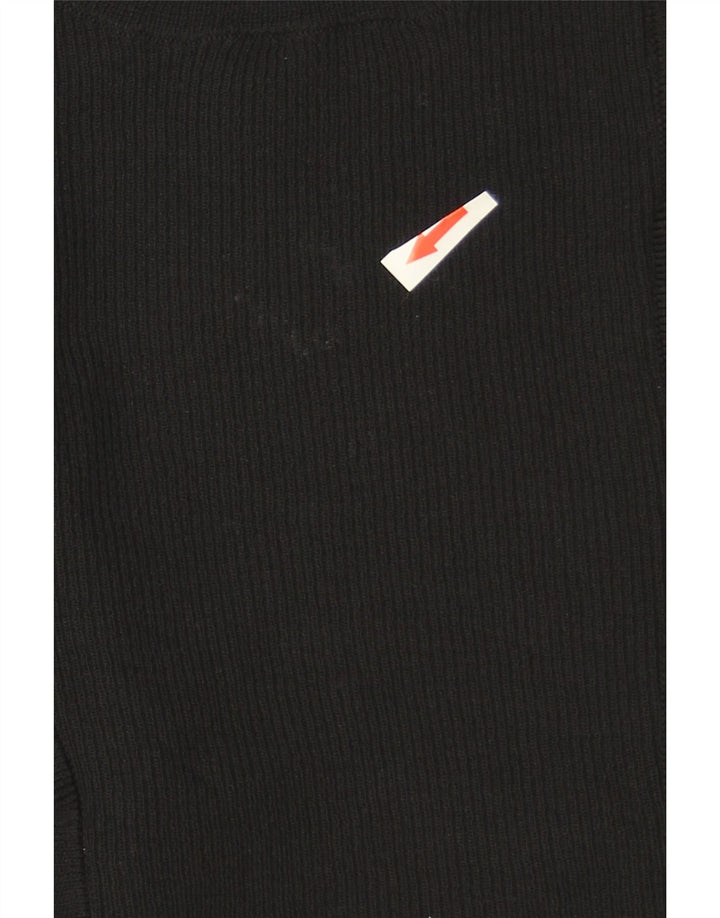 Zara Pull à col rond à volants sur le devant pour femme UK 12 Noir moyen