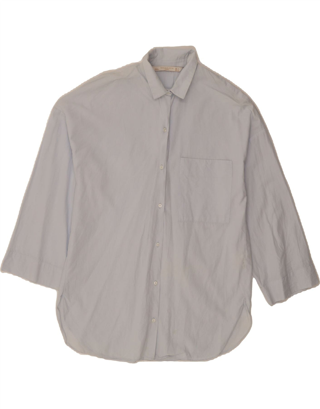 ZARA Womens Oversized 3/4 Sleeve Shirt UK 10 Small White Cotton Vintage Zara and Second-Hand Zara from Messina Hembry 
