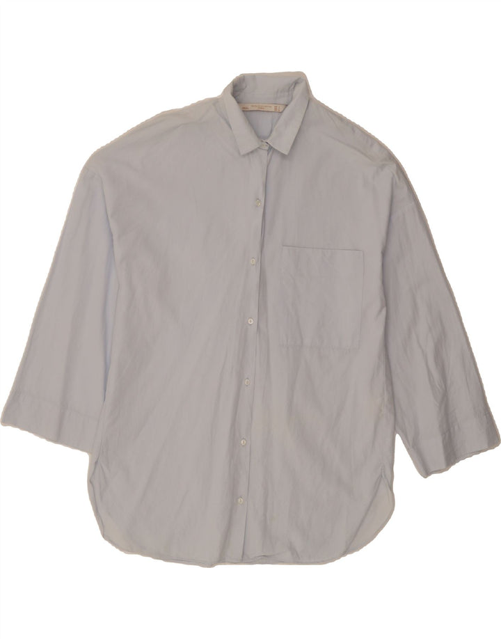 ZARA Womens Oversized 3/4 Sleeve Shirt UK 10 Small White Cotton Vintage Zara and Second-Hand Zara from Messina Hembry 