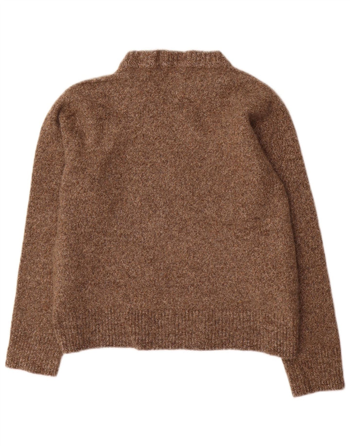 J. CREW Pull court à col bateau pour femme UK 20 2XL Marron moucheté