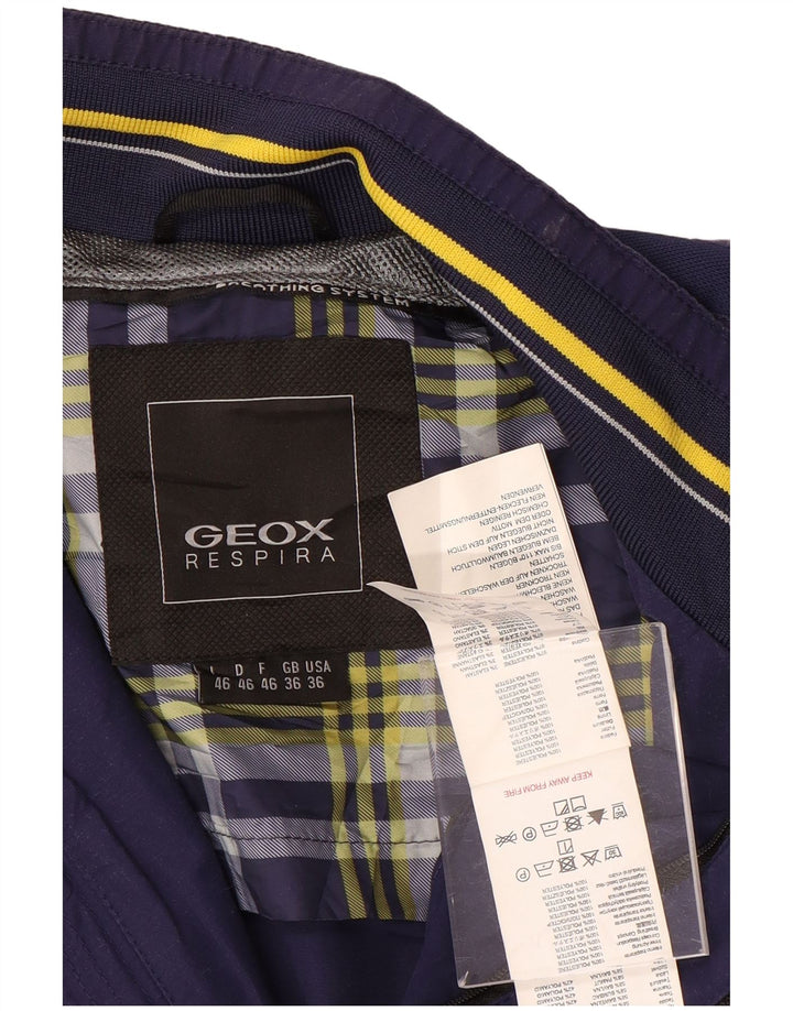Geox Hommes Respira Bomber Veste UK 36 Petit Bleu Marine Polyamide