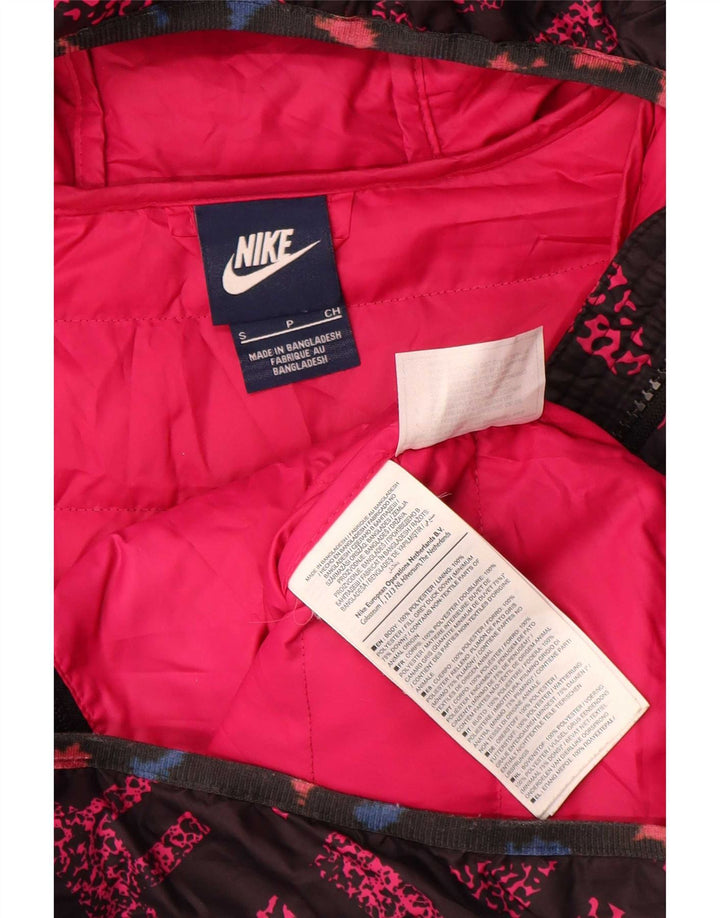 Nike Veste matelassée à capuche graphique pour femme UK 10 Petit Rose Géométrique