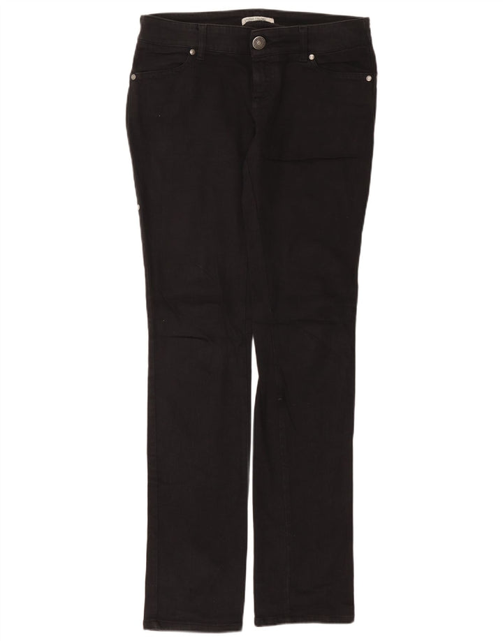 Benetton Pantalon décontracté taille basse pour femme IT 42 Medium W30 L34 Noir Coton