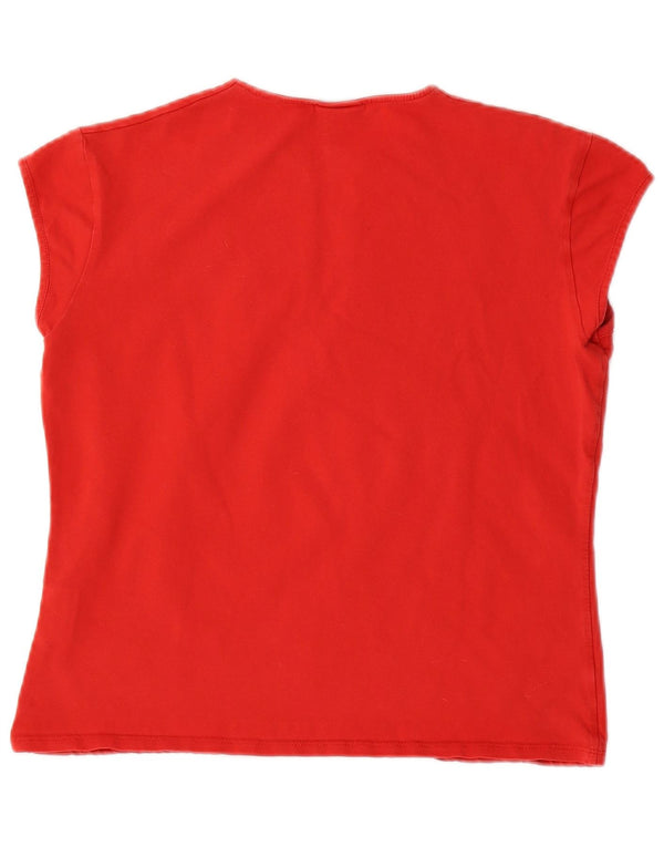 NIKE T-shirt court pour femme UK 16/18 XL Rouge Coton