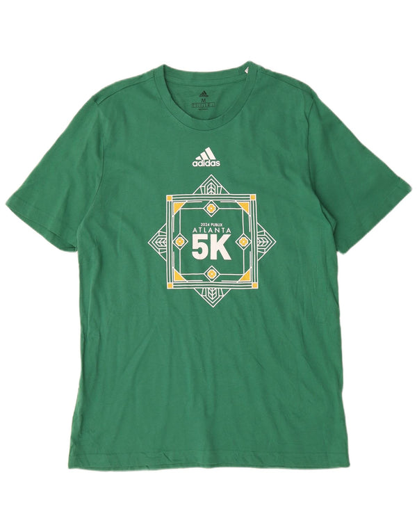 Adidas T-Shirt Graphique Homme Vert Moyen Coton
