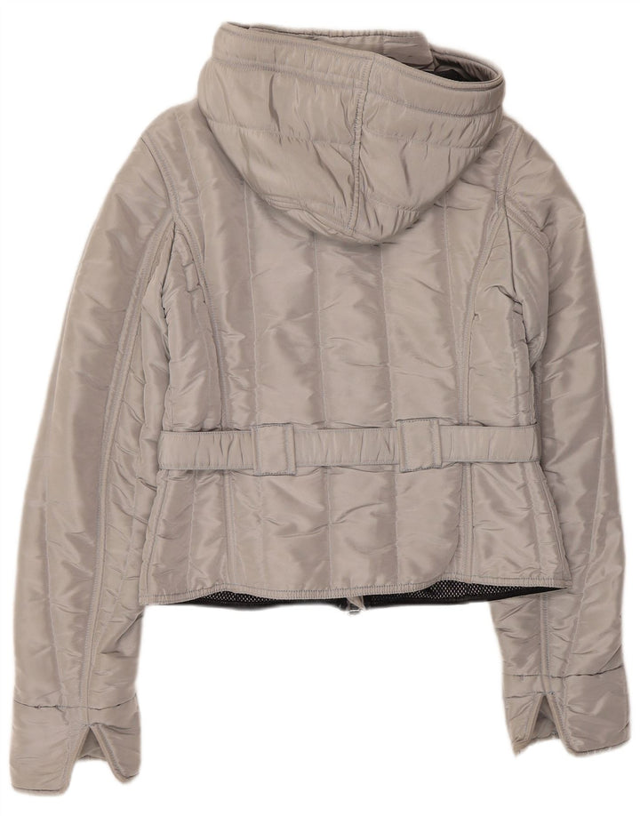 REFRIGIWEAR Veste bomber à capuche Cruz pour femme UK 14 Large Argent Polyester
