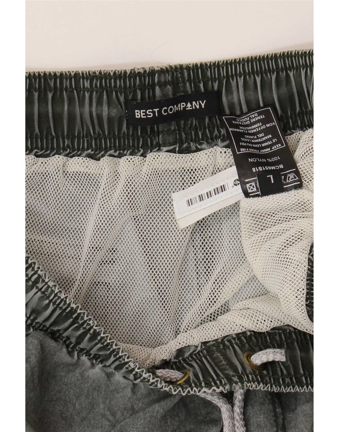 Best Company Short de bain pour homme en nylon gris Taille L