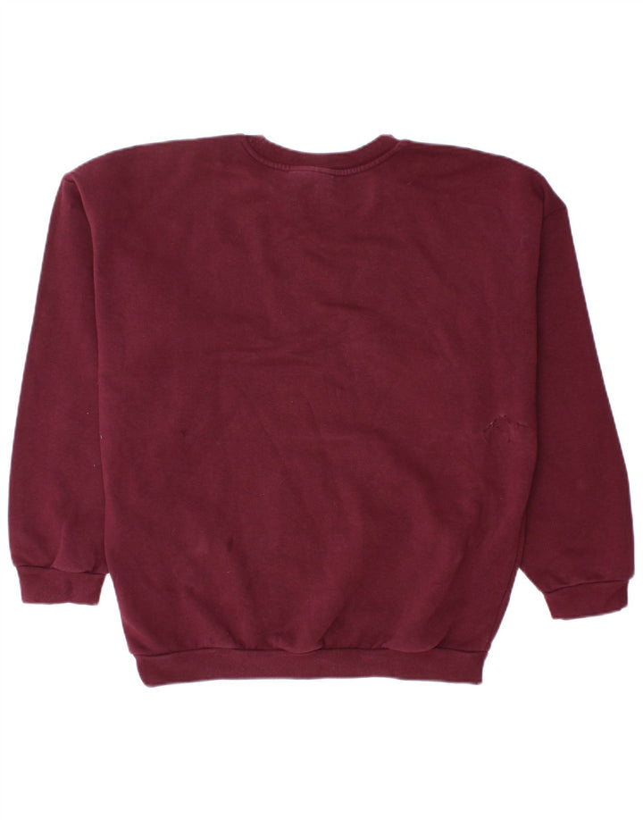 Adidas Sweat-shirt surdimensionné pour femme UK 10 Petit coton bordeaux