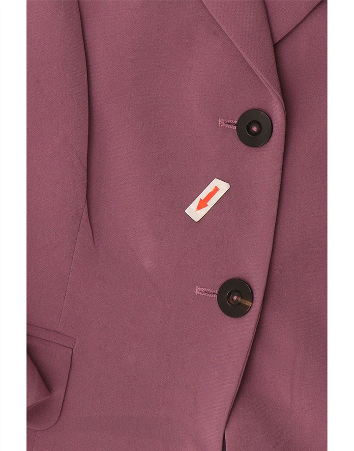 Max Mara Veste blazer à 2 boutons à manches 3/4 pour femme UK 16 Large Rose