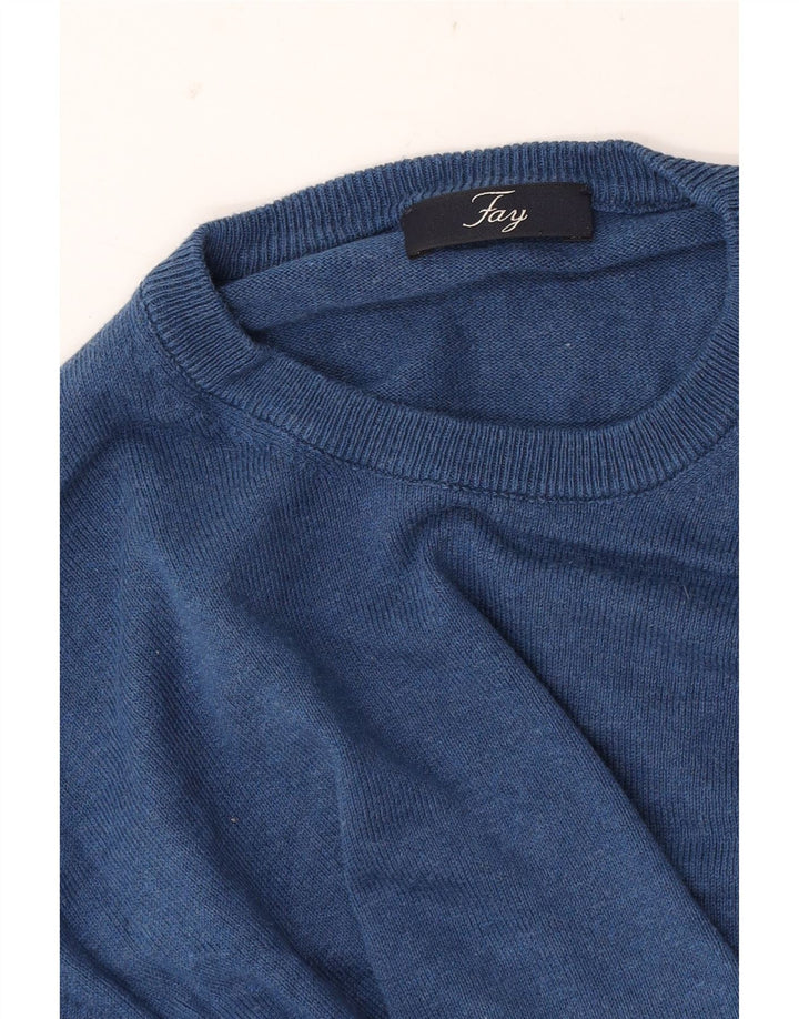 Fay Pull Col Rond Homme Bleu Moyen