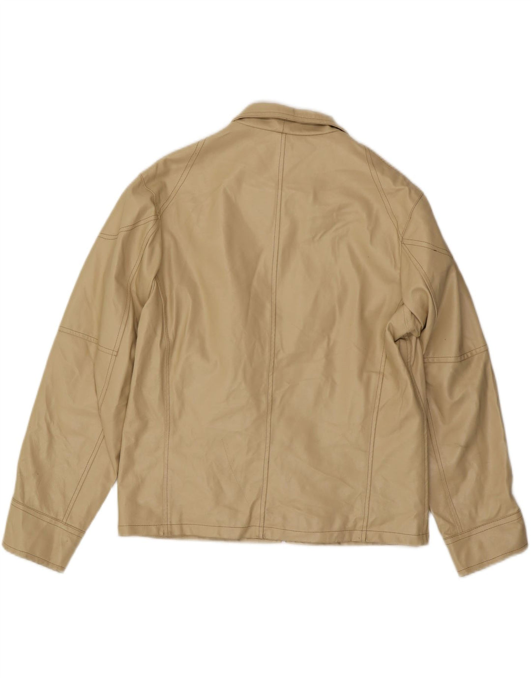 VINTAGE Veste en cuir homme UK 40 Grand cuir beige
