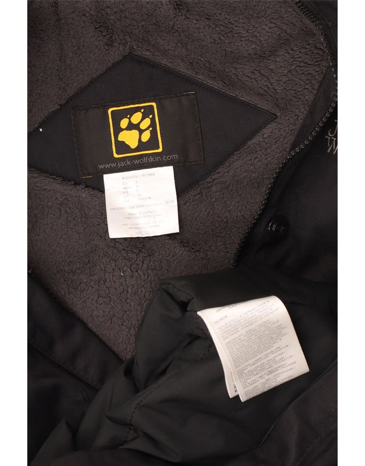 Jack Wolfskin Manteau coupe-vent surdimensionné à capuche pour femme UK 10 Petit Noir