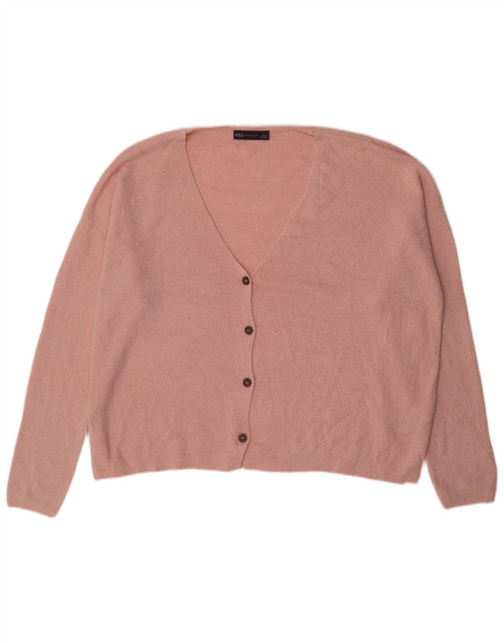 Marks & Spencer Pull cardigan surdimensionné pour femme UK 16 Grand acrylique rose