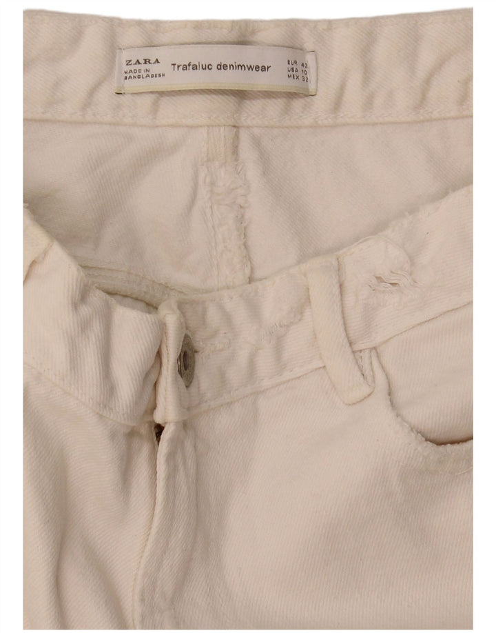 Zara Jean fuselé en détresse pour femme EU 42 Large W32 L26 Blanc