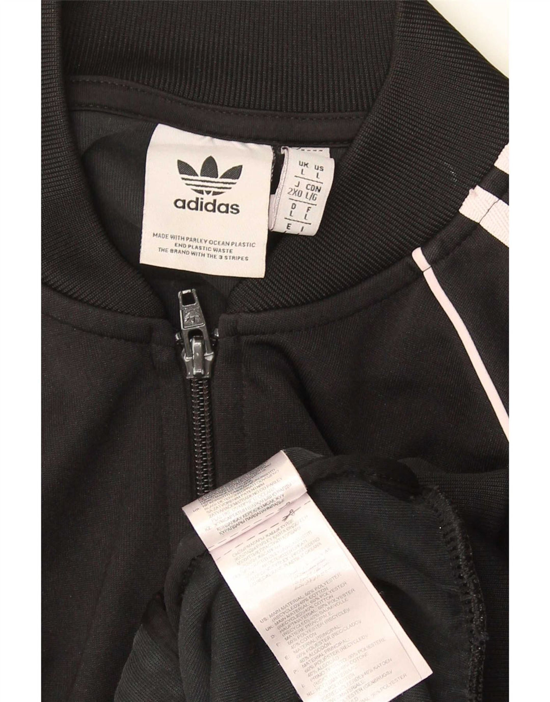 Adidas Veste de survêtement pour homme Large Noir Polyester