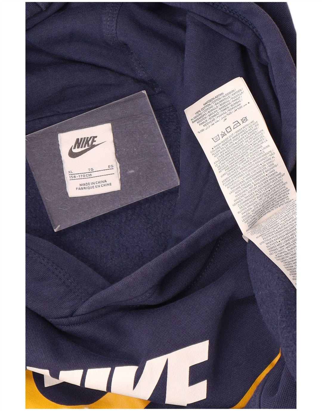NIKE Pull à capuche graphique pour garçon 13-14 ans XL Bleu marine Coton