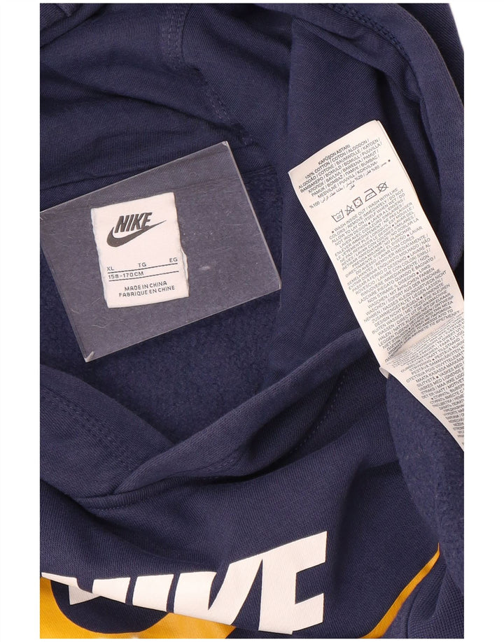 NIKE Pull à capuche graphique pour garçon 13-14 ans XL Bleu marine Coton