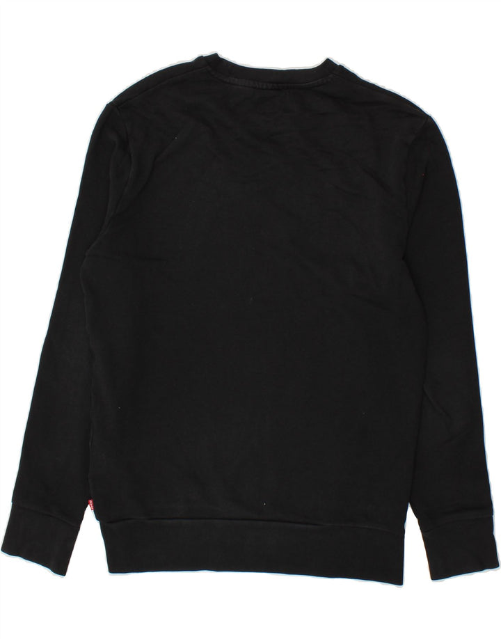 LEVI'S Womens Graphic Sweatshirt Jumper UK 10 Small Black Cotton Vintage Levi's and Second-Hand Levi's from Messina Hembry 