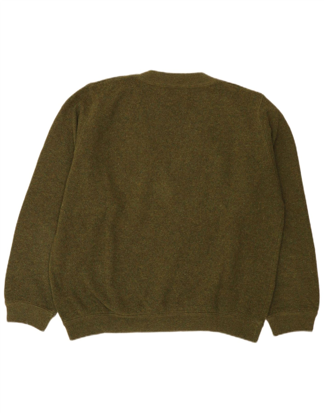 Sisley Pull Col V Laine Vierge Vert Moyen Homme