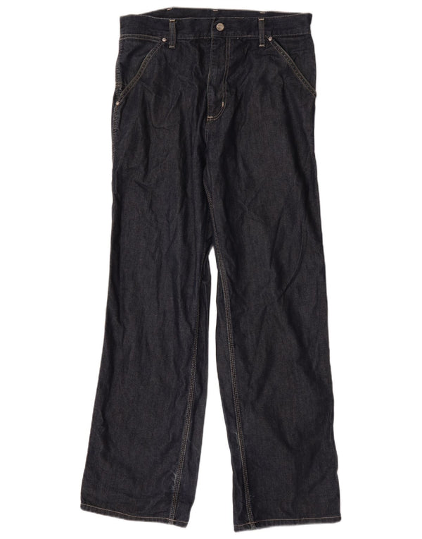 Carhartt Jean Cargo Droit Homme W30 L32 Bleu Marine Coton