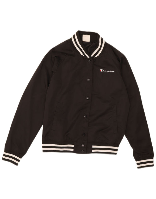 Champion Veste Varsity Femme UK 10 Petit Noir Polyester