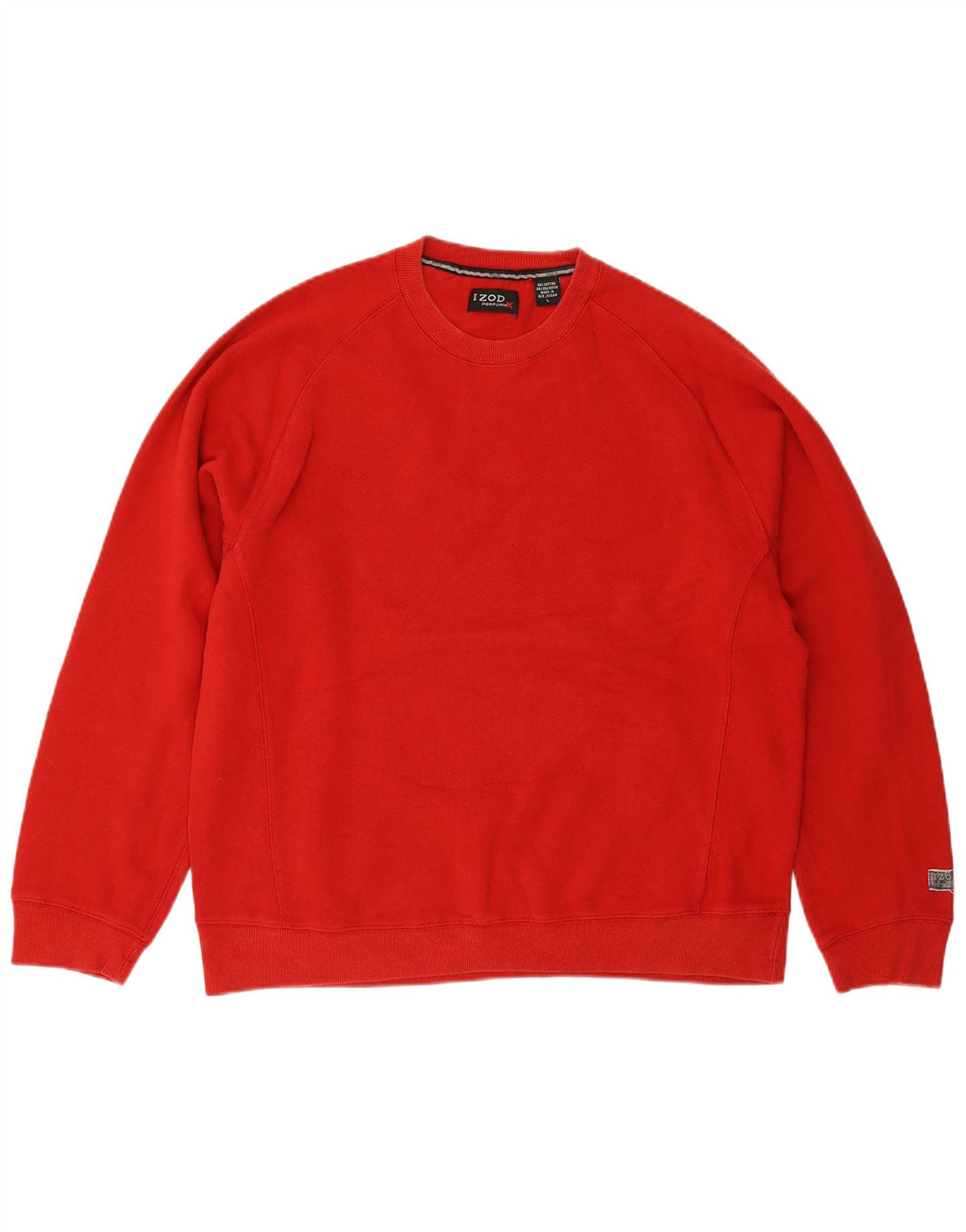 IZOD Mens Sweatshirt Jumper Large Red Cotton