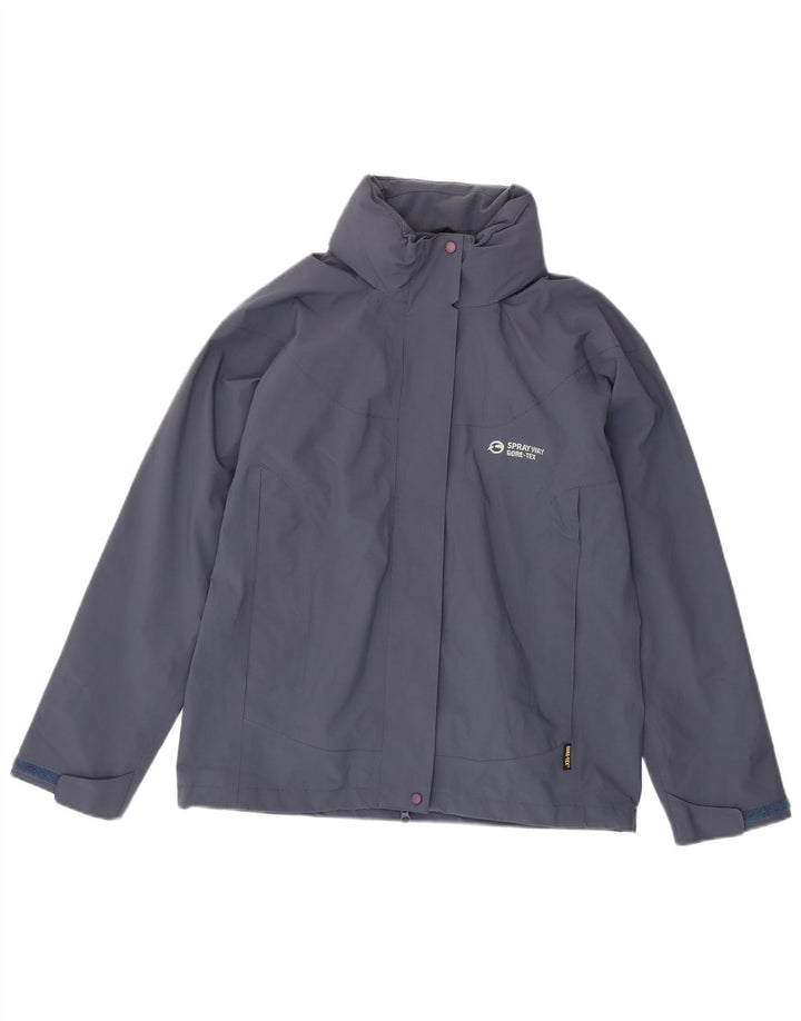 Sprayway Veste de pluie à capuche pour femme UK 14 Bleu moyen Polyester