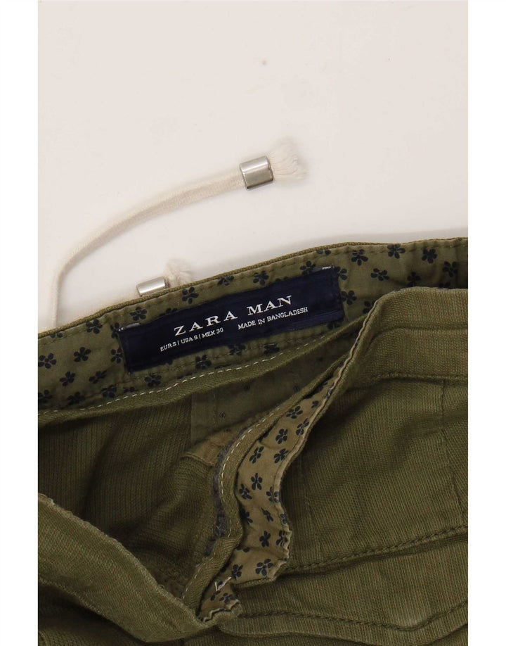 Zara Short Chino Homme Petit W30 Vert
