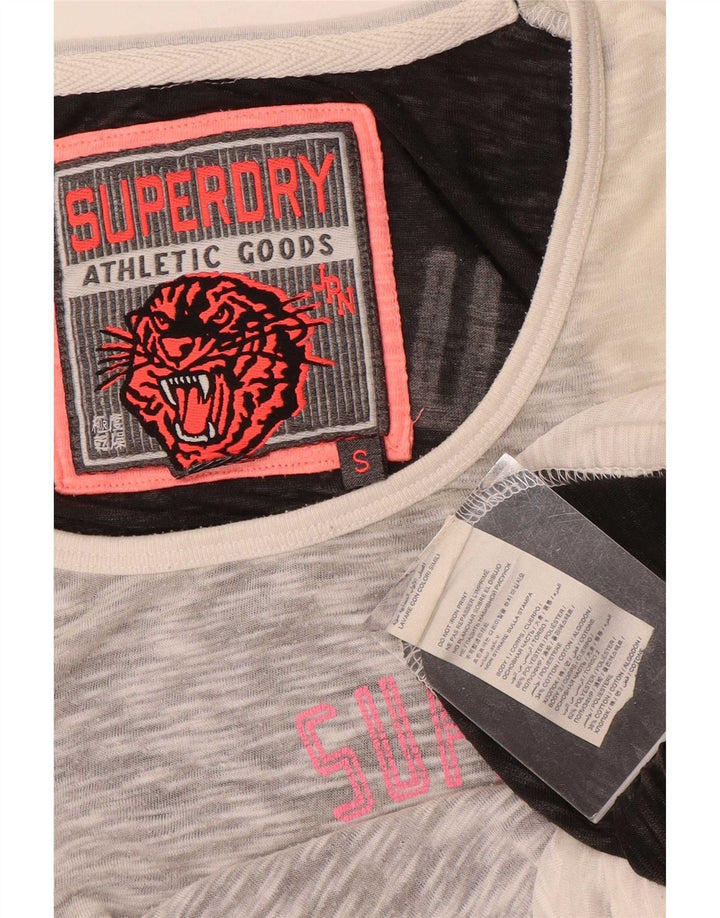 Superdry Débardeur Graphique Femme UK 10 Petit Gris Colorblock Polyester
