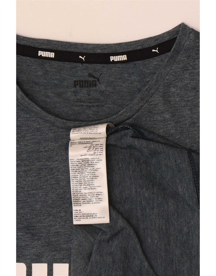 Puma Homme Graphic T-Shirt Top Large Gris Polyester