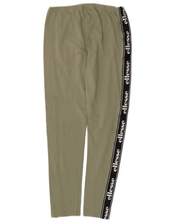 ELLESSE Leggings graphiques pour femmes UK 14 Grand coton colorblock vert