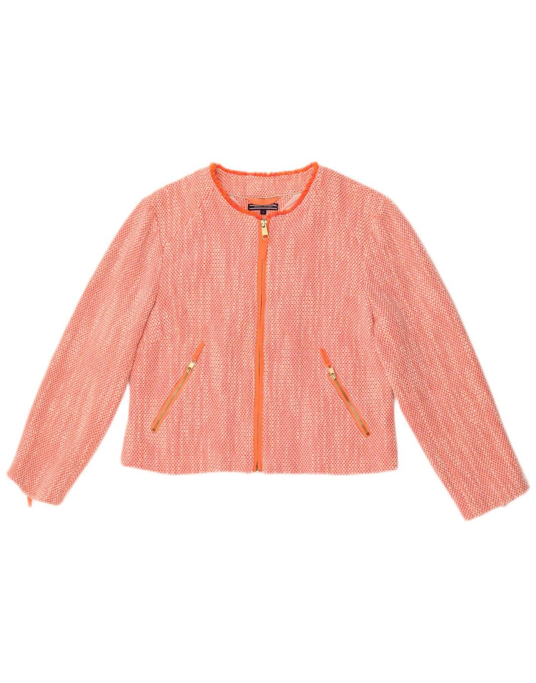 Tommy Hilfiger Veste blazer courte pour femme US 12 Grand coton orange