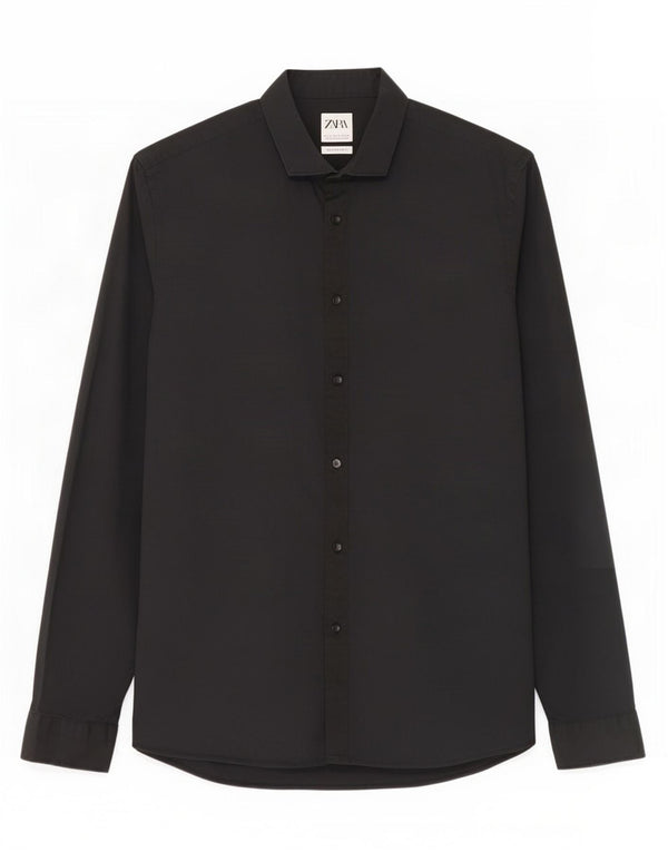 Zara Chemise Super Slim Fit Grand Coton Noir Homme