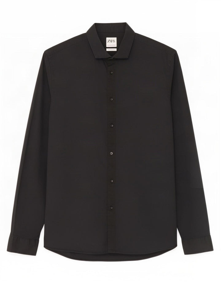 Zara Chemise Super Slim Fit Grand Coton Noir Homme