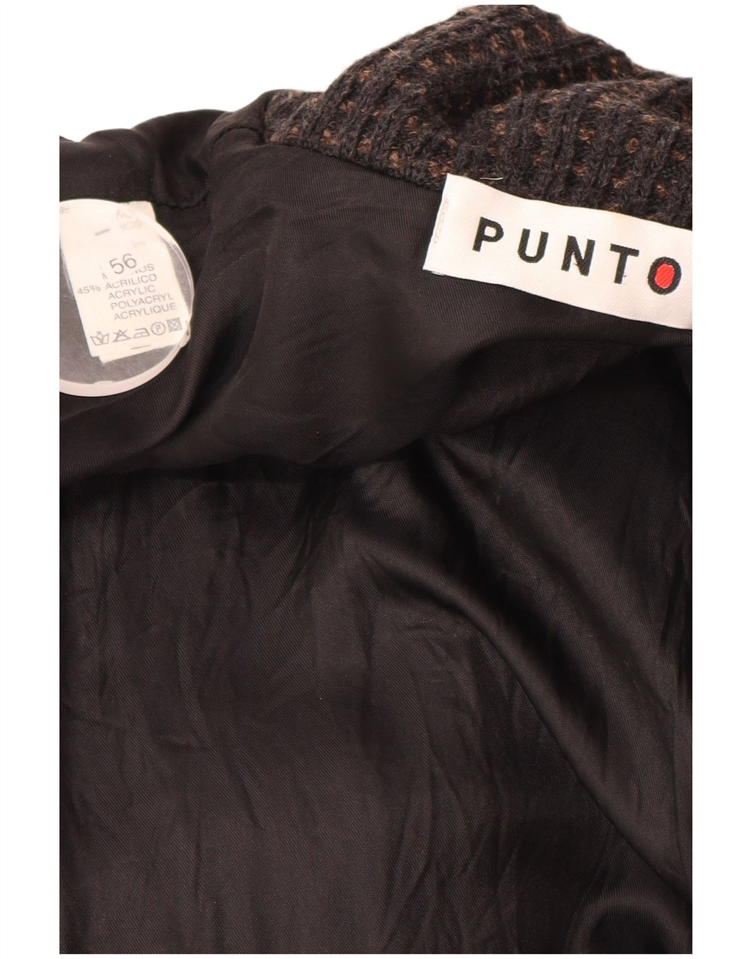 VINTAGE Pull Cardigan Double Boutonnage Homme IT 56 2XL Marron Géométrique