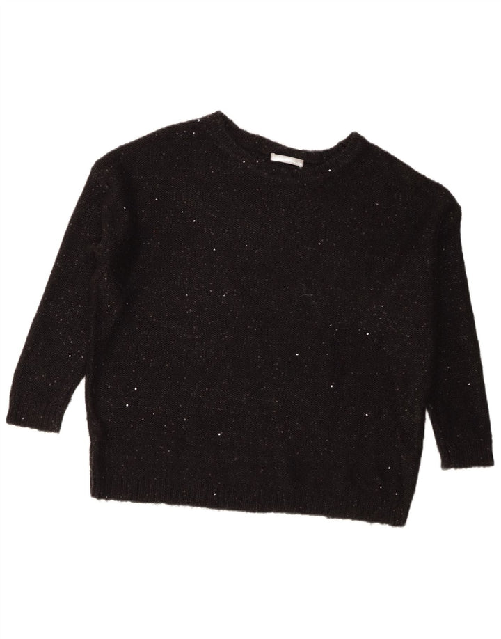 Marks & Spencer Pull surdimensionné à col bateau pour femme UK 14 Large Noir