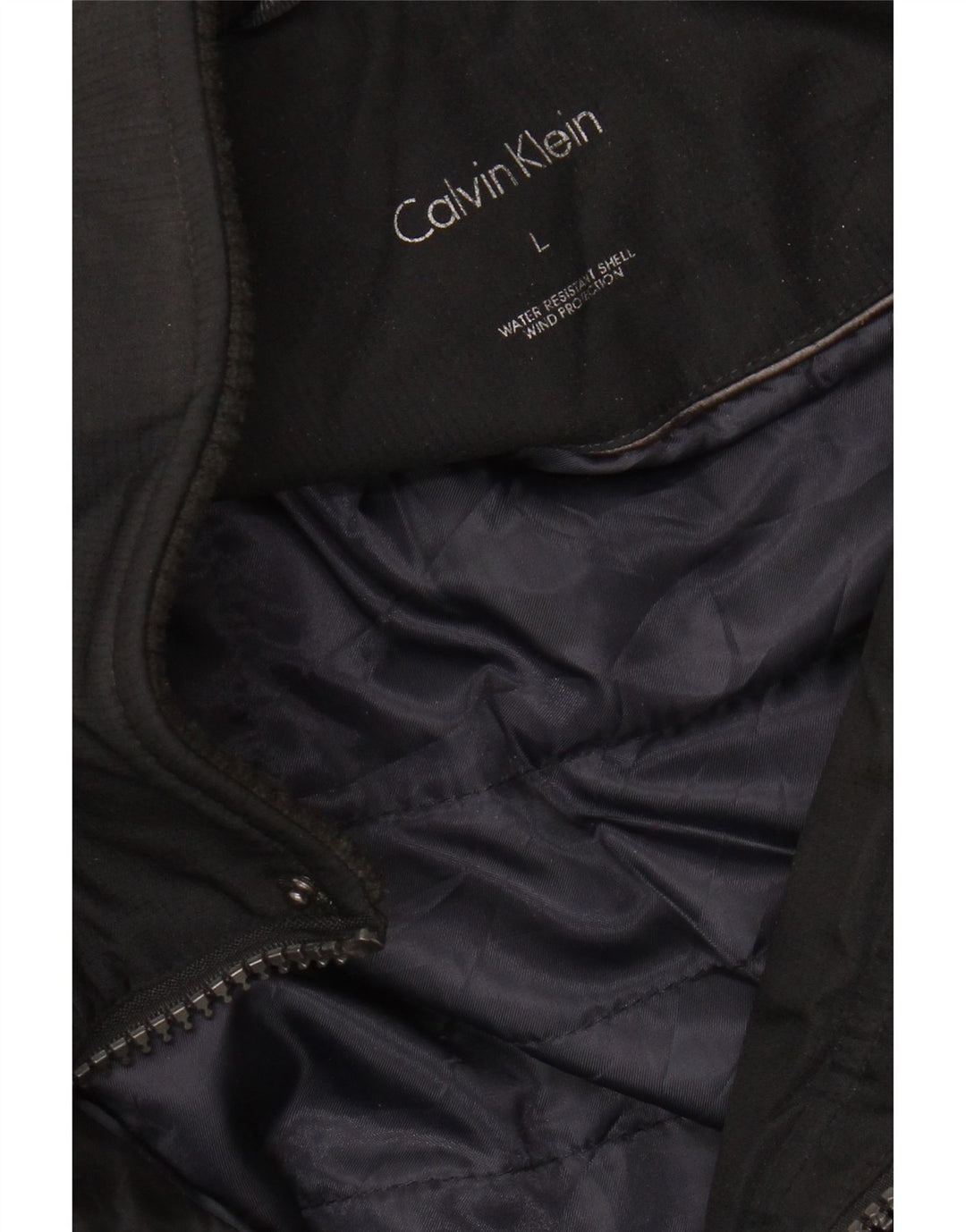 CALVIN KLEIN Veste Bomber Homme UK 40 Large Noir Polyester