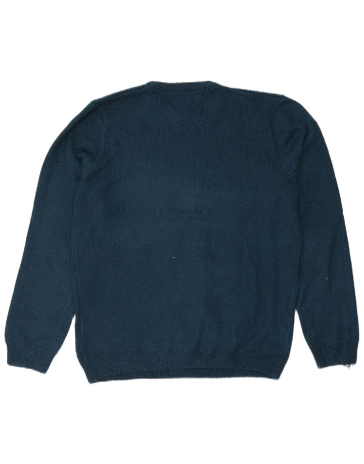 Marks & Spencer Pull à col rond pour homme en acrylique turquoise Taille L