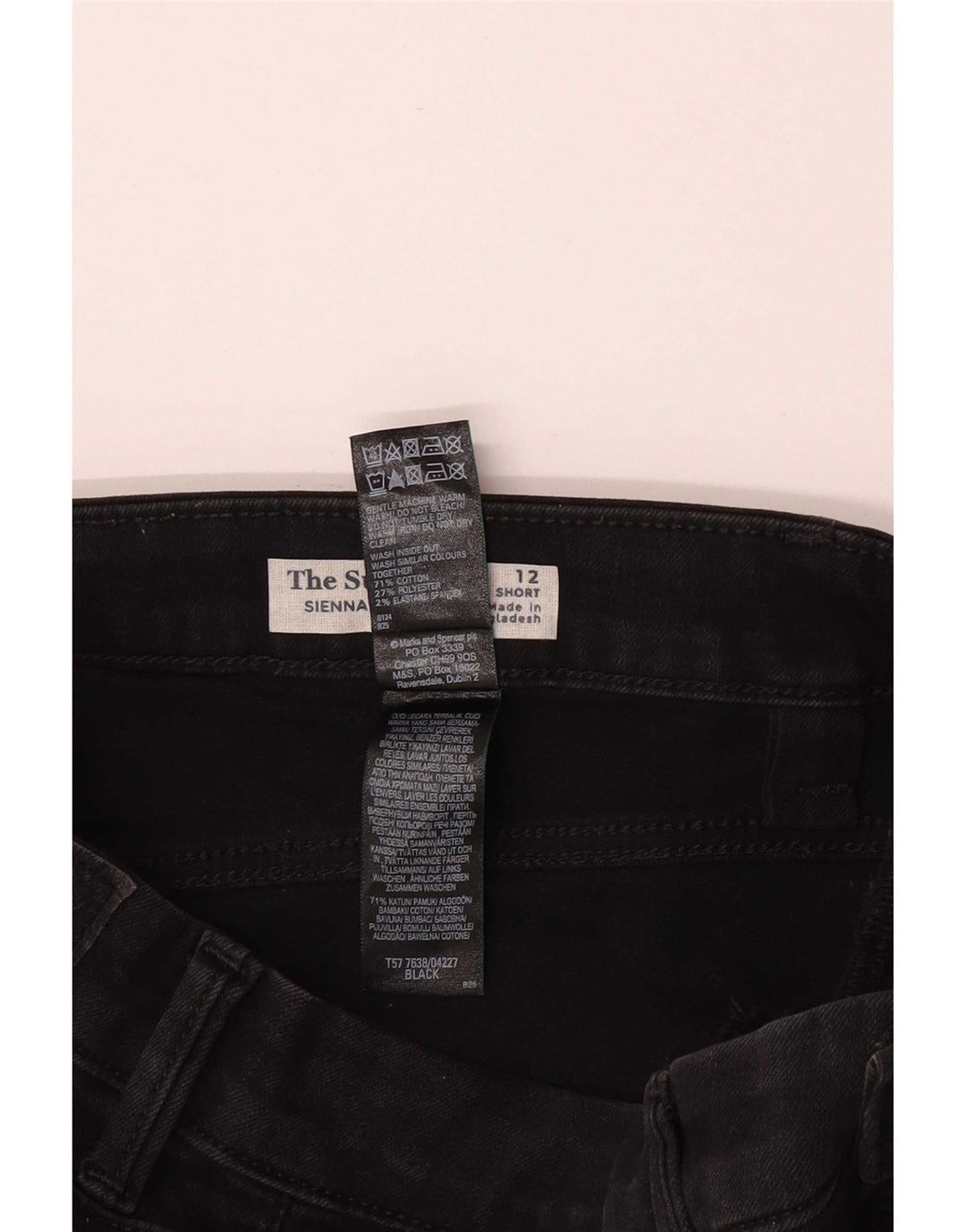 Marks & Spencer Jean droit Sienna pour femme UK 12 Medium W28 L28 Noir
