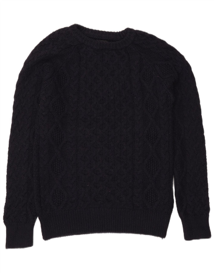 Zara Homme Col Bateau Pull Pull Large Bleu Marine Laine