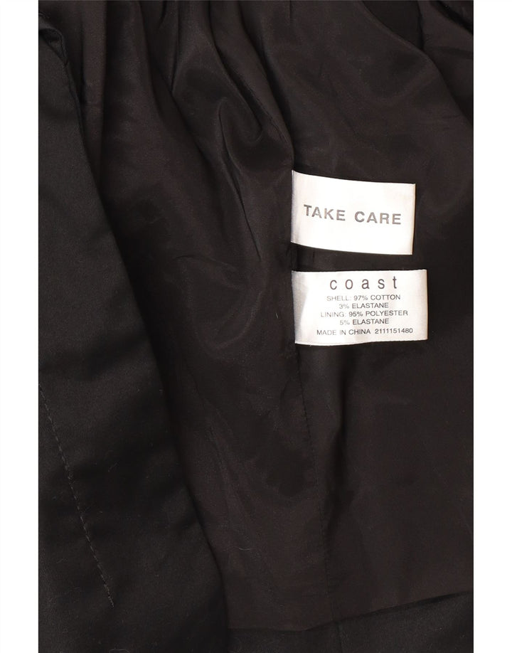 Coast Veste Blazer Ouverte à Manches 3/4 pour Femme UK 16 Grand Coton Noir