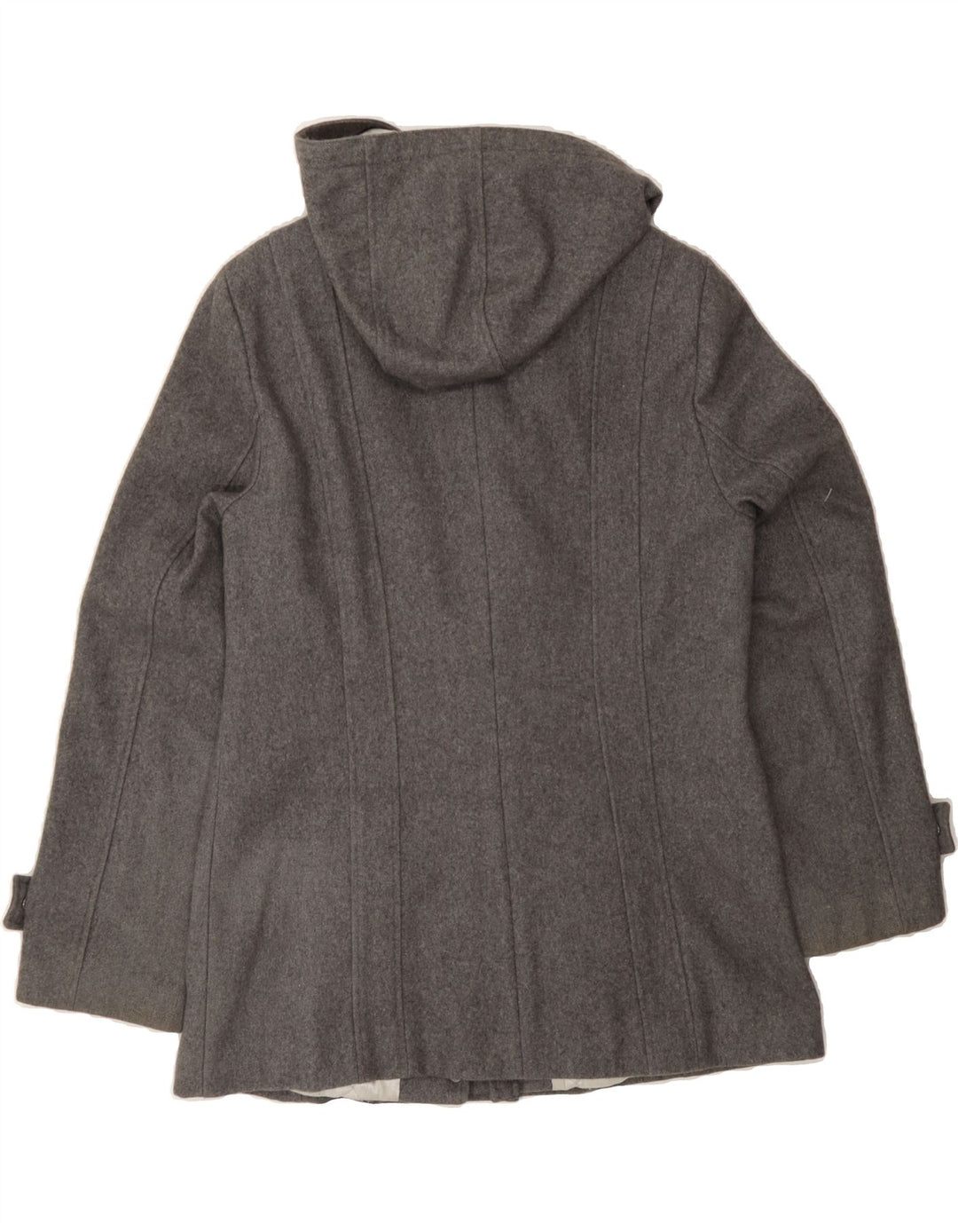 CALVIN KLEIN Womens Hooded Overcoat UK 12 Medium Grey Wool Vintage Calvin Klein and Second-Hand Calvin Klein from Messina Hembry 