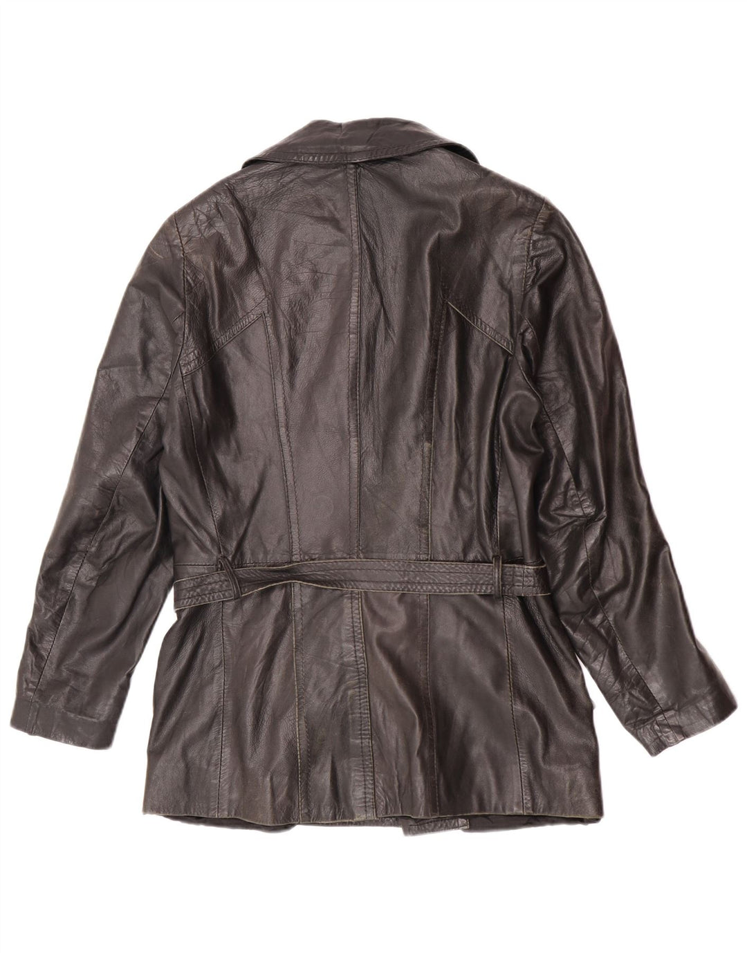 veste en cuir double boutonnage vintage pour hommes UK 34 XS Noir Rétro