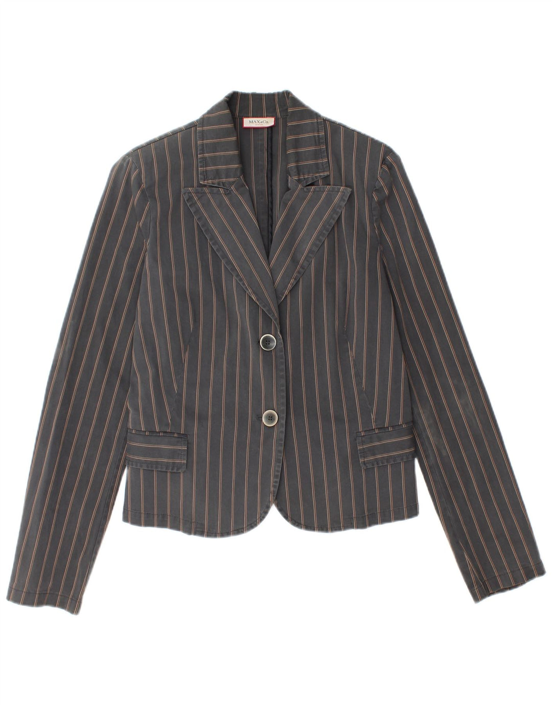 MAX & CO. Veste blazer active à 2 boutons pour femme UK 14 Gris moyen rayé